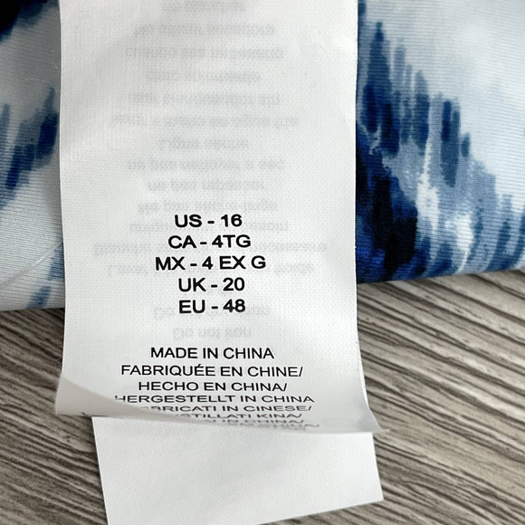 NWT - LA BLANCA Reversible Animal Instincts Shirred Swim Bottoms Blue - Size 16 - Picture 6 of 16